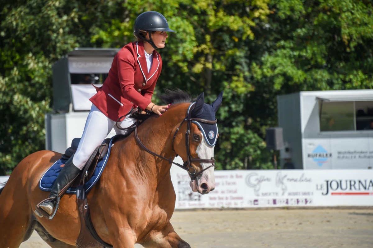 Cavalier au travail sur la carrière du manège